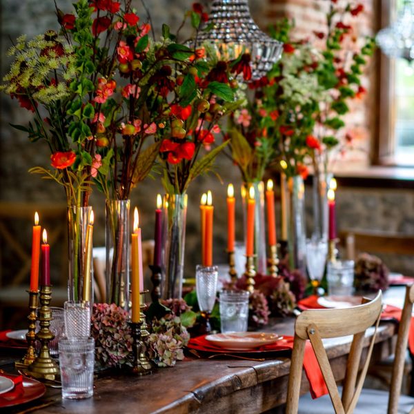 Candle lit afternoon tea tablescape