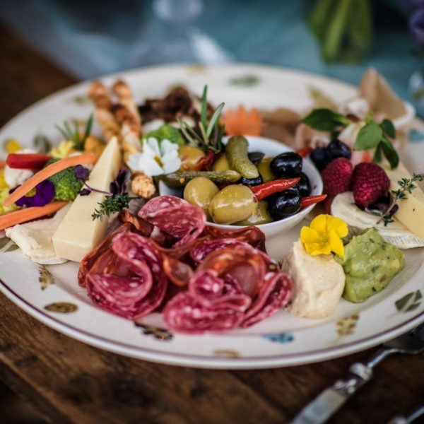 Meats cheeses sharing plate